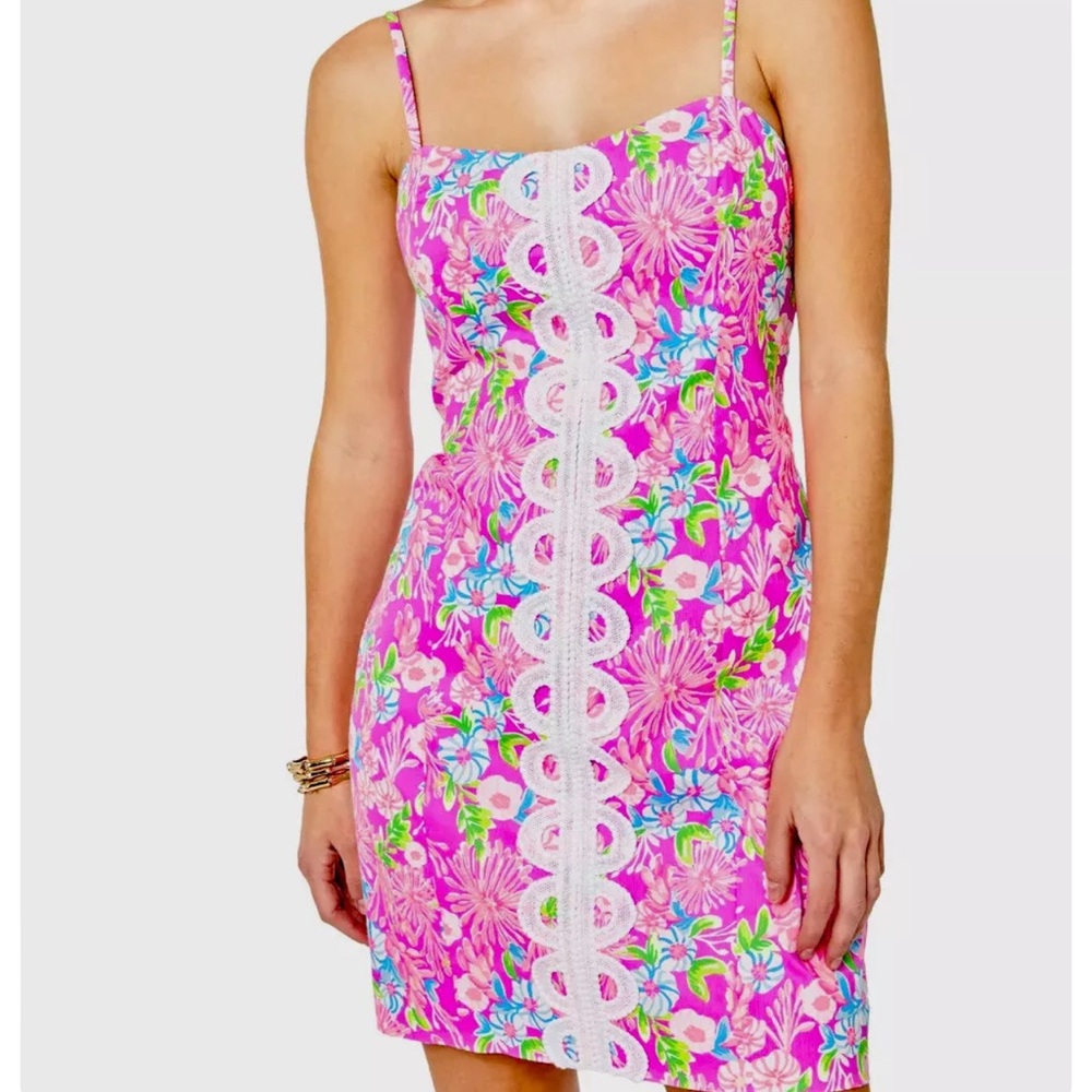 Lilly Pulitzer Shelli stretch dress amethyst moms the word